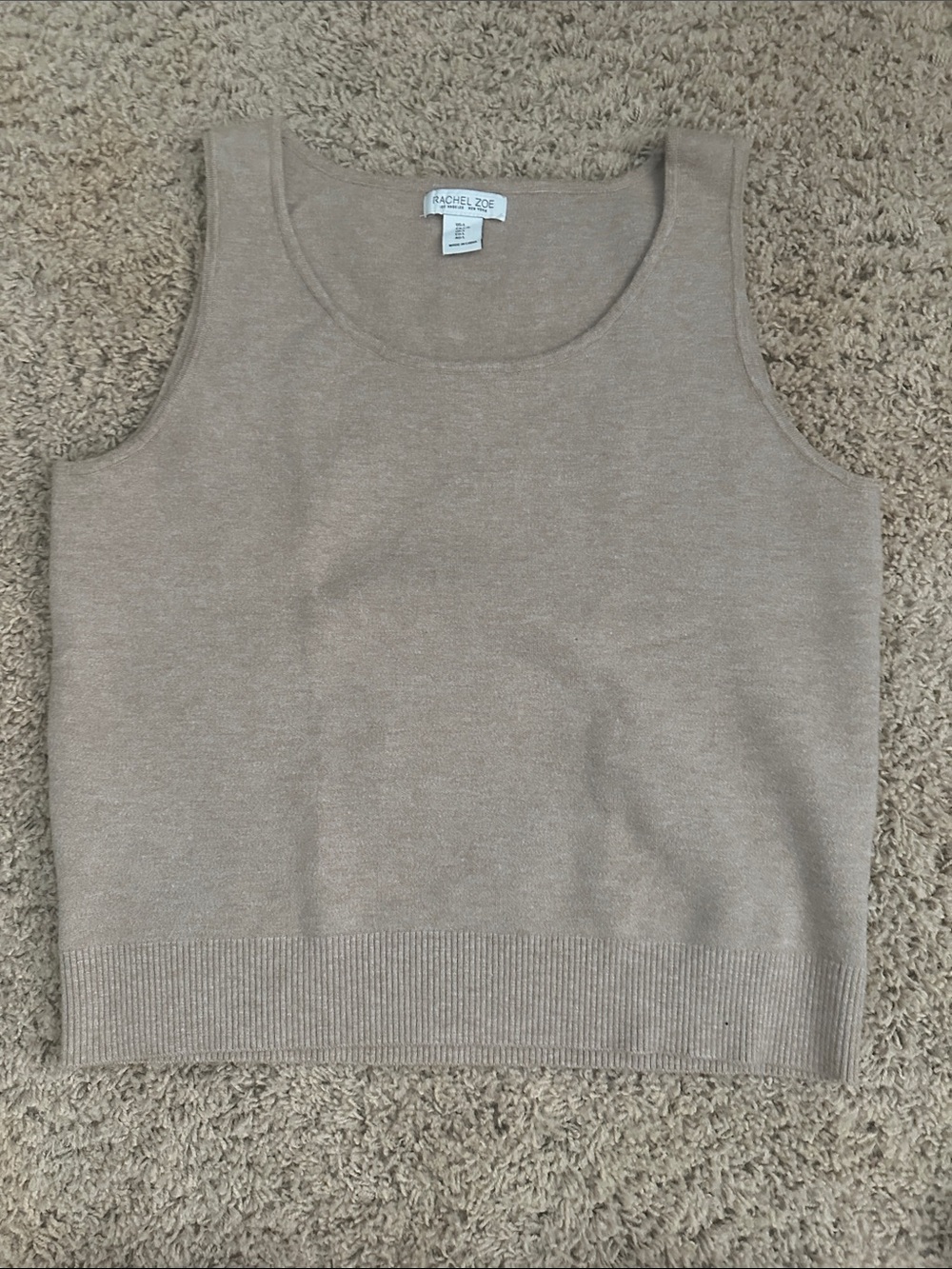 Rachel Zoe Women’s Taupe Crewneck Knit Tank Sweater XL